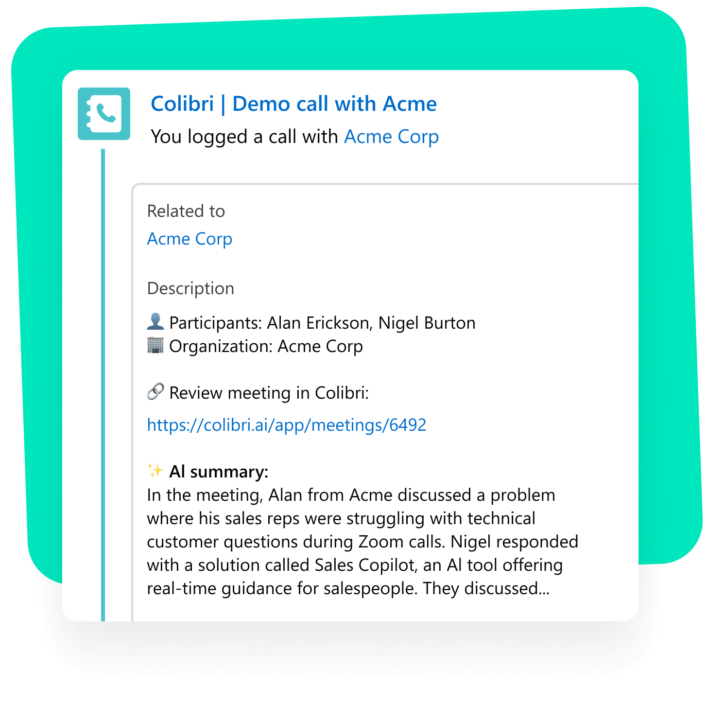 AI-generated notes in Salesforce